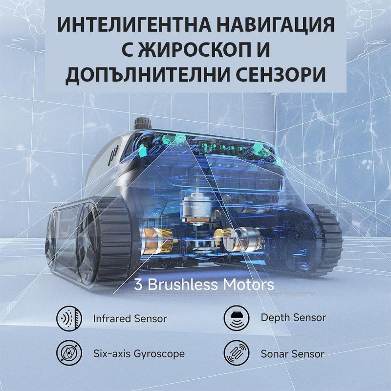 Безкабелен робот за басейни Wybot S2, Двойна филтрация